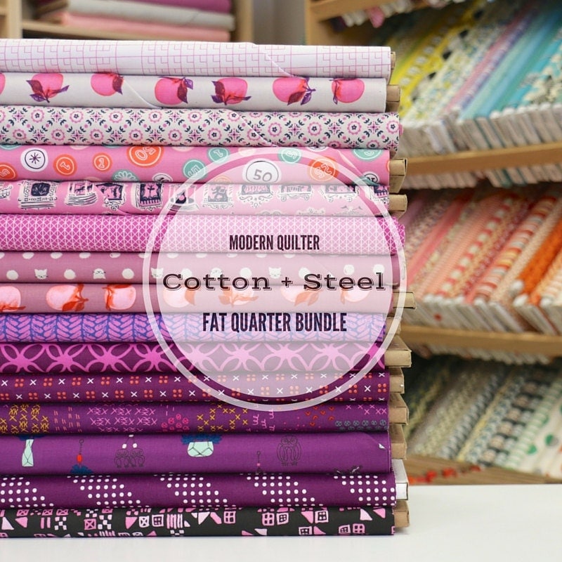 Cotton Steel Stash Fat Quarter Bundle in PLUM 15 prints
