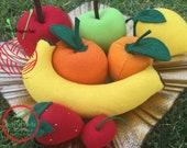 Felt Fruit Play Set - Felt Pretend Play Food for Children - Kids Felt Play Food - Children Felt Garden Fruits - Kids Felt Food Variety Set