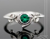 Kokiri Emerald Ring - Legend of Zelda - Geeky Engagement Ring - Sterling Silver