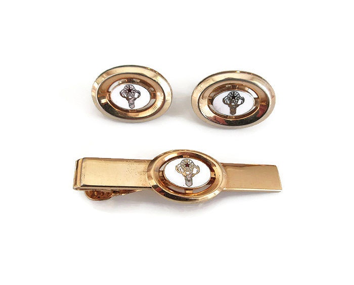 anson tie clip and cufflinks