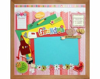 LOVE GRANDMAS COOKIES Memory Album Page (Natural Veneer Shadow Box Frame Sold Separately)