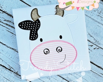 Cow Face Applique Design Machine Embroidery Design INSTANT DOWNLOAD