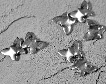 Silver plated butterfly beads, 11mm, #410