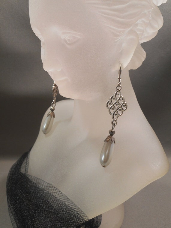 Outlander Pearl Earrings Medieval Jewelry by BohemeBijou on Etsy