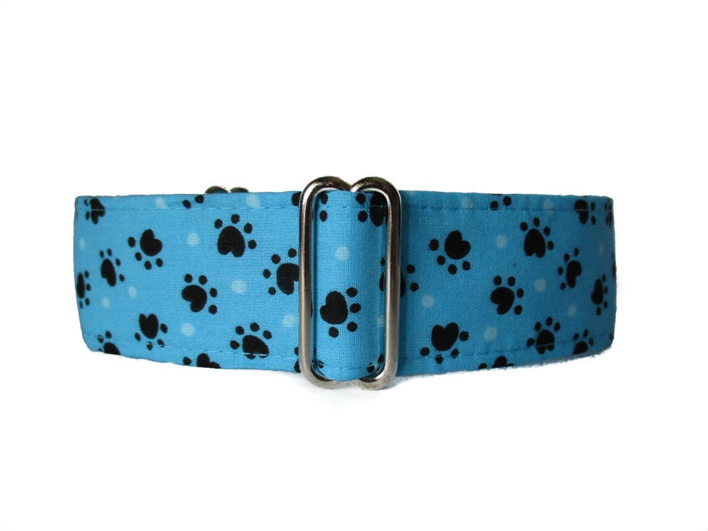 Paw Print Martingale Collar Paw Print Dog Collar by HuggableHound