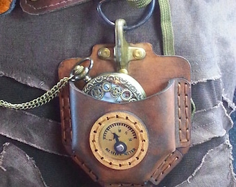 Steampunk Pocket watch / Fob watch leather pouch Kit Complete with everything you need!