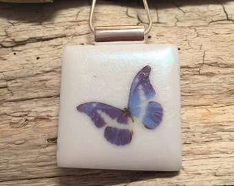 Dichroic glass jewelry, Dichroic Glass Pendant, Fused Glass Jewelry,butterfly pendant, Fused glass pendant, glass Necklace, Dichroic Glass