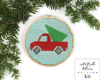 christmas ornament needlepoint kit diy by ModernNeedleworks