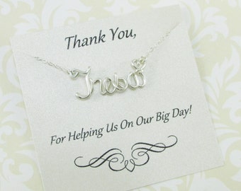 Bridesmaid Thank You Gift, Custom Name Necklace, Bridesmaid Necklace, Bridesmaid Gift Ideas, Bridesmaid Jewelry, Wire Name Necklace,