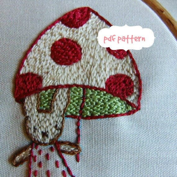 autumn rabbits embroidery pattern pdf