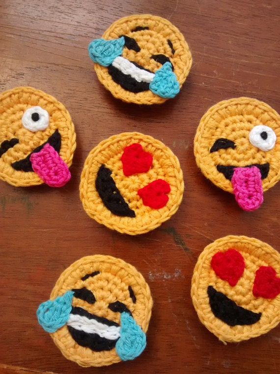 Set of 3 Crochet Emoji