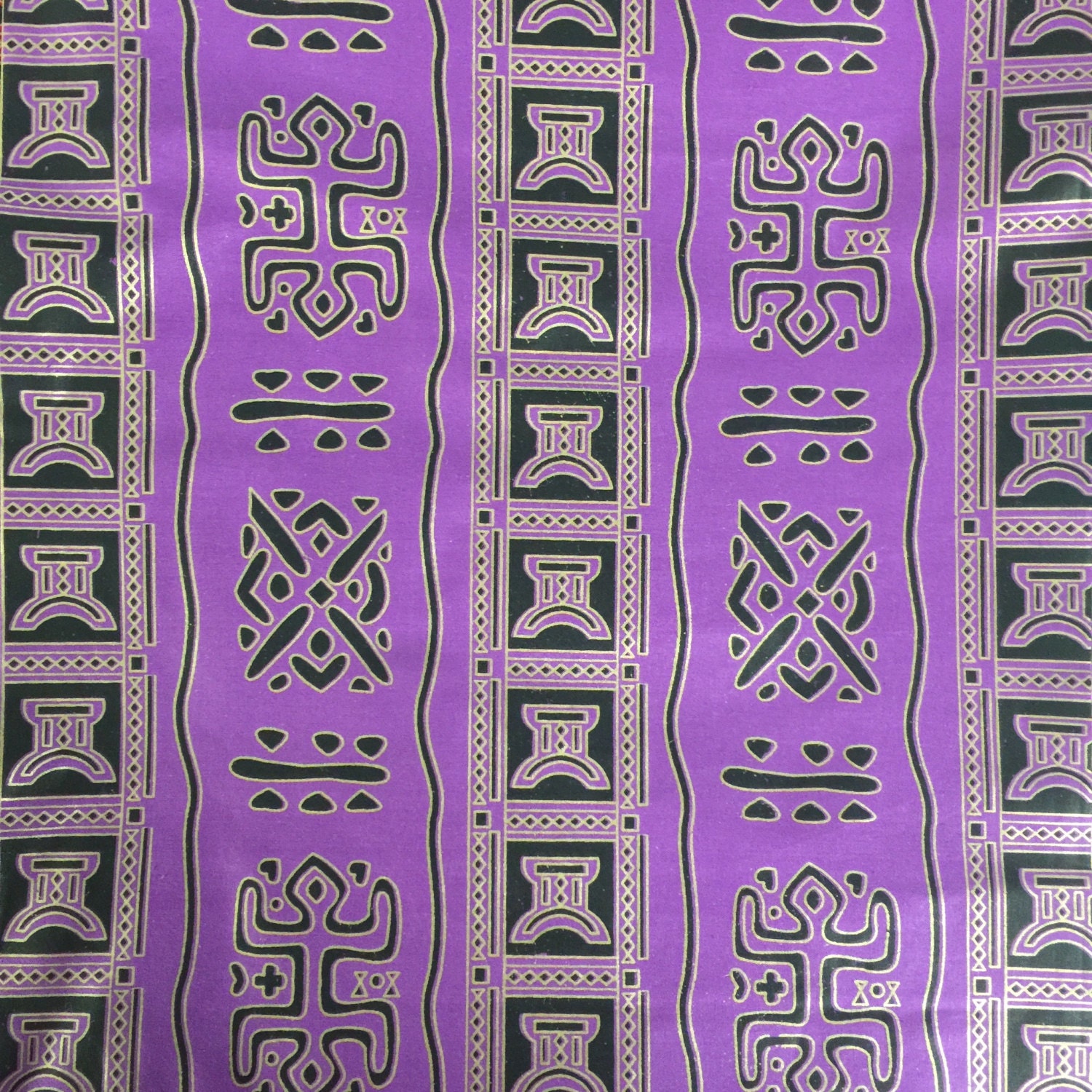 African fabric per yard purple gold print fabric African