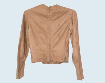 1900s Brown Cotton Blouse size XS