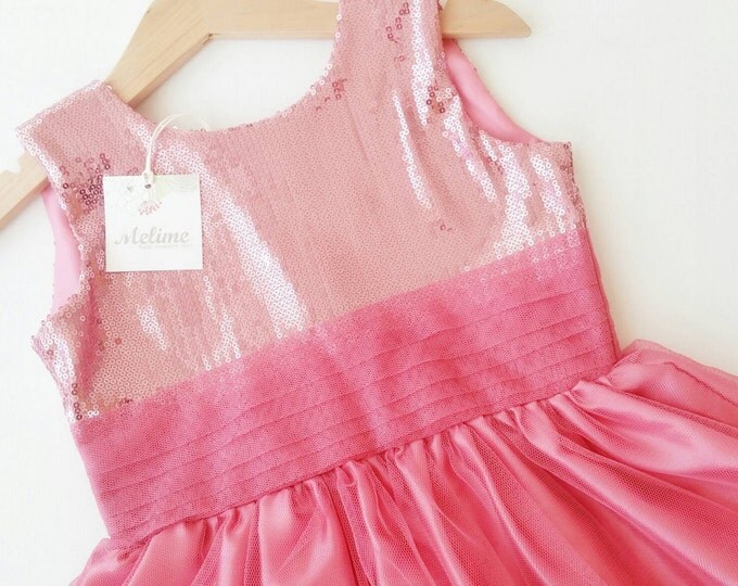 Girl Party Dress, Little girl Pink Tulle Dress, Toddler party dresses
