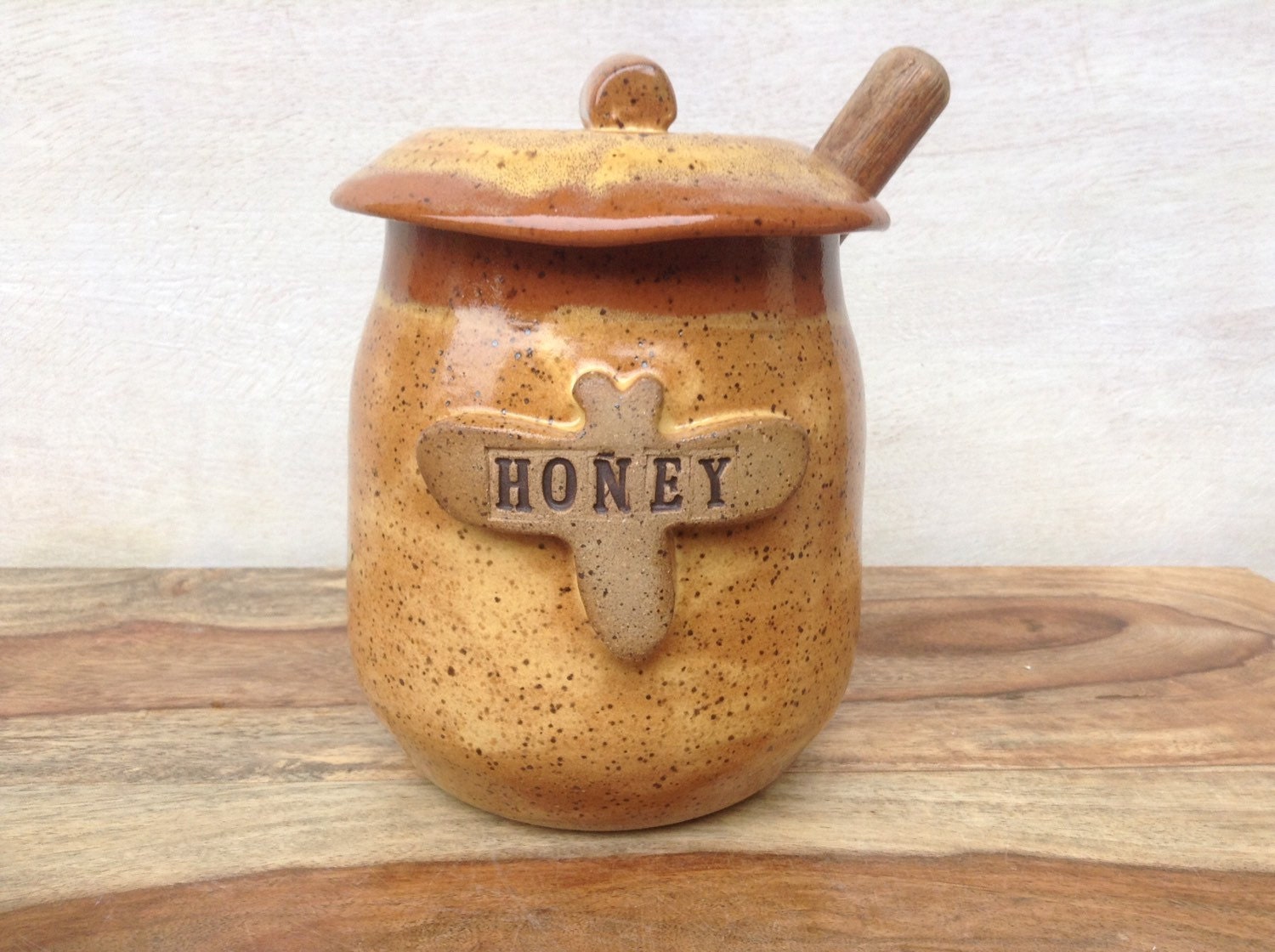 Ceramic Honey Jar Handmade Pottery Honey Pot Honey Crock in