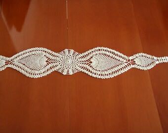 Cream Table Runner Table cloth Crochet Table Runner Cotton