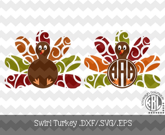 Download Swirl Turkey Monogram Frames .DXF/.SVG/.EPS for use with