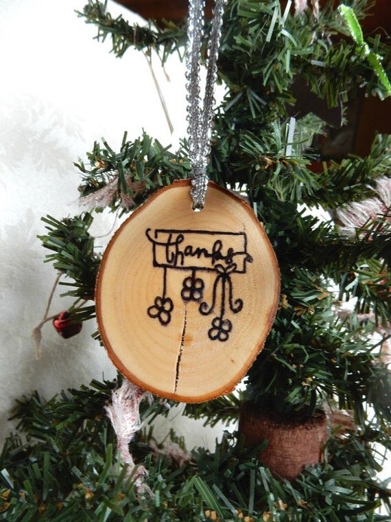 wood slice disc ornament by RitasReCreations on Etsy