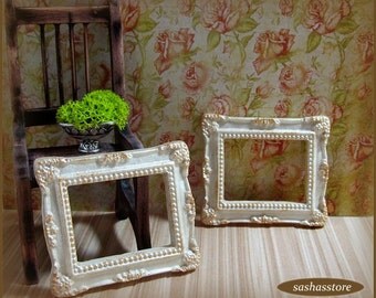 Miniature dollhouse picture frame, dollhouse miniature, shabby chic dollhouse decor, miniature frame