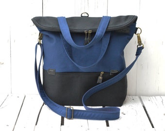 Solid Minimalist Zipper Canvas Backpack, Convertible crossbody bag, School bag, unique gift for men women, Christmas Gift for husband