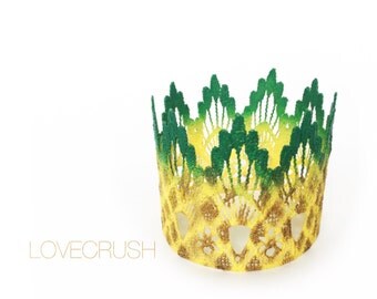 Pineapple crown || Ready to Ship || MINI Sienna lace crown || unique || headband option|| WATERPROOF