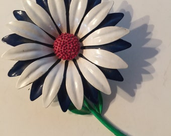 Enamel Flower Brooch Retro Vintage Lot 511