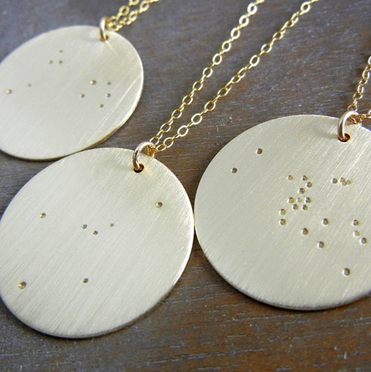 Orion Necklace Gold Orion's Belt Charm by eriadesignsjewelry