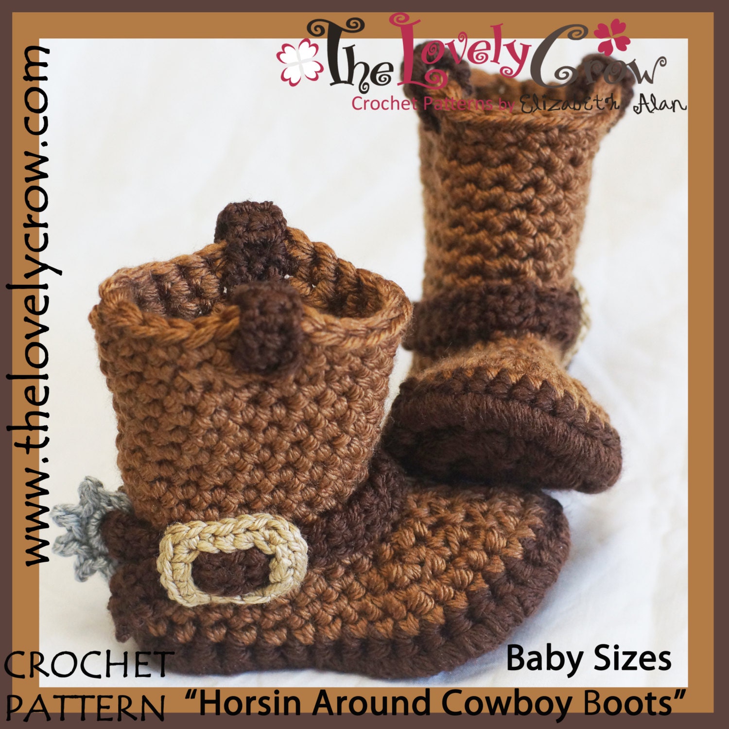 Cowboy Boots Crochet Pattern Baby Sizes