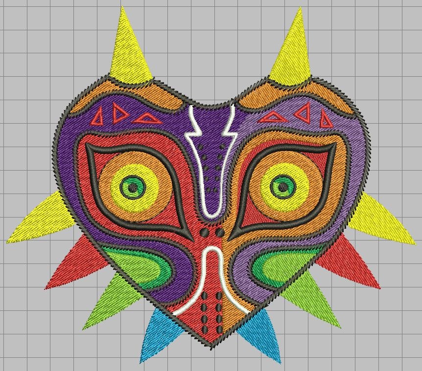 Zelda machine embroidery design majoras mask Zelda machine embroidery design majoras mask