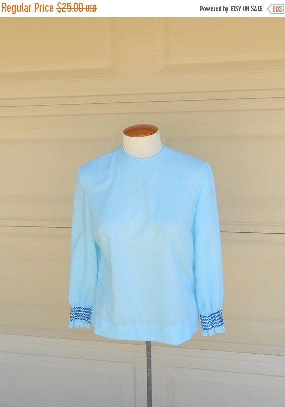 womens baby blue blouse