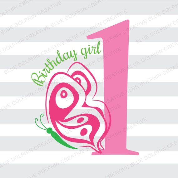 Download Butterfly first birthday SVG png pdf / Birthday girl ...