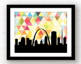 St Louis skyline print | geometric triangle St Louis art | St Louis print | St Louis, MO print | Saint Louis art | St Louis wall art