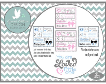 New Baby Birth Stats You Are Loved 1 Samuel 1:27 Our Blessing LL121 - SVG - Cut File - ai, eps, svg, dxf (for Silhouette users), png, jpg