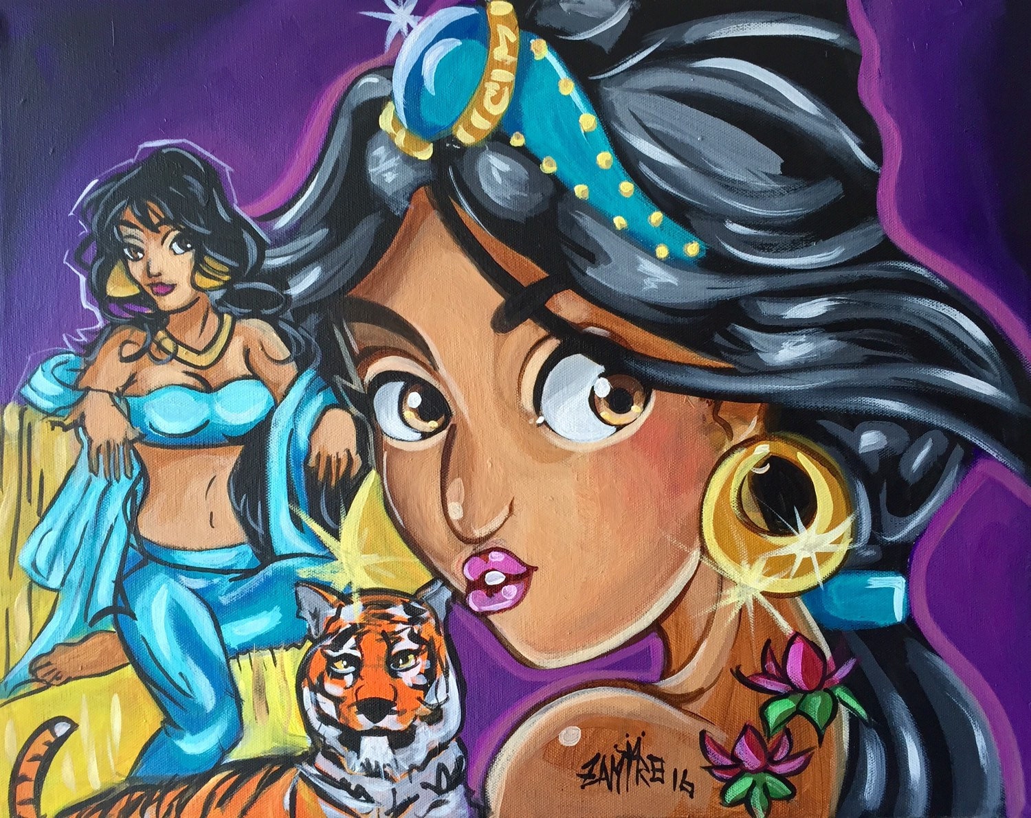 Princess Jasmine Original Painting By Zamiro By Urbanpicassoart