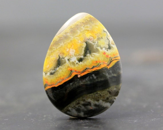 Bumblebee Agate Natural Yellow Black Grey and Orange Volcanic