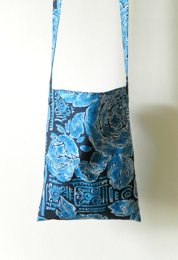 Blue Patterned Syringe Driver Bag