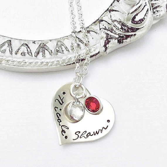 Mother Personalized Necklace - Hand Stamped Mommy Jewelry - Birthstone Jewelry - Mom Jewelry - Mothers Day from Husband