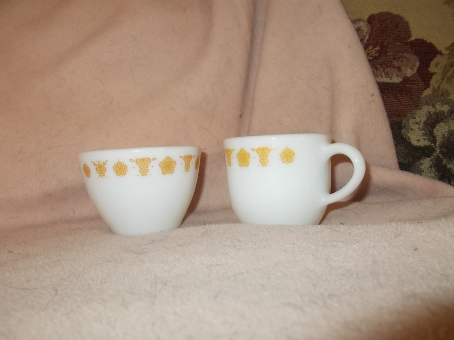 Butterfly Gold Pyrex Creamer & Sugar Bowl Set Corelle Corning