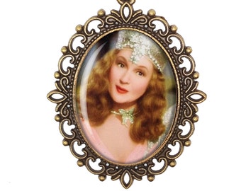 Wizard of Oz Dorothy Gale Glinda Good Witch Victorian Cameo Large or Small Handmade Bronze or Silver Necklace Jewellery
