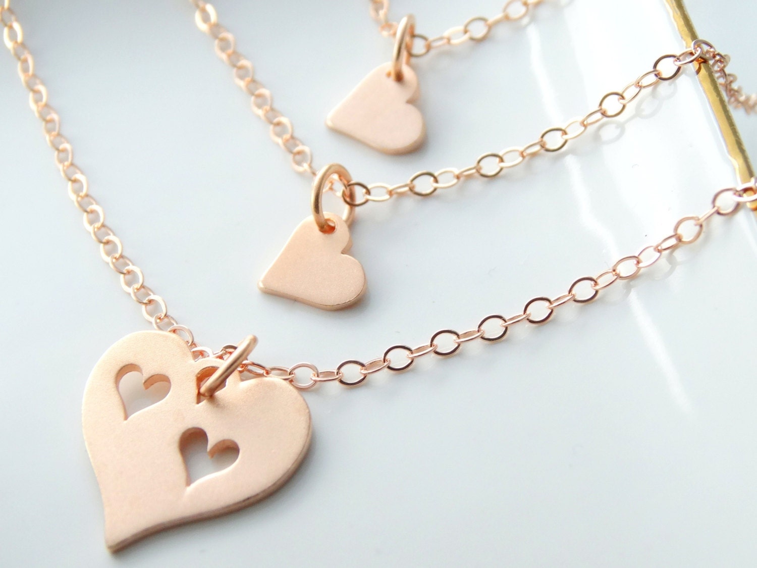 Mother Daughter Necklace Rose gold Mother daughter necklace