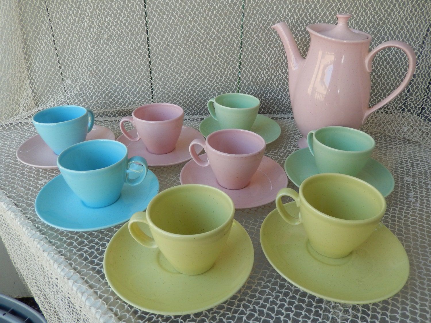 Pastel Tea Set Tea Party Dish Set Vintage Tea Set