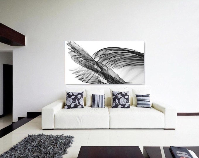 Abstract Black and White 18-27-58. Unique Abstract Wall Decor, Large Contemporary Canvas Art Print up to 72" by Irena Orlov