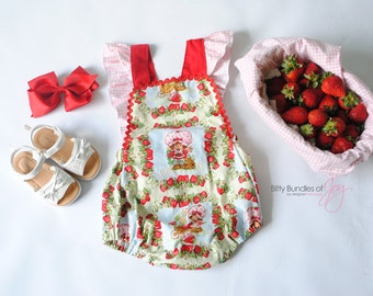 Strawberry Shortcake Vintage Romper - Strawberry Shortcake Bubble - Strawberry Shortcake Jumper - Strawberry Shortcake One Piece