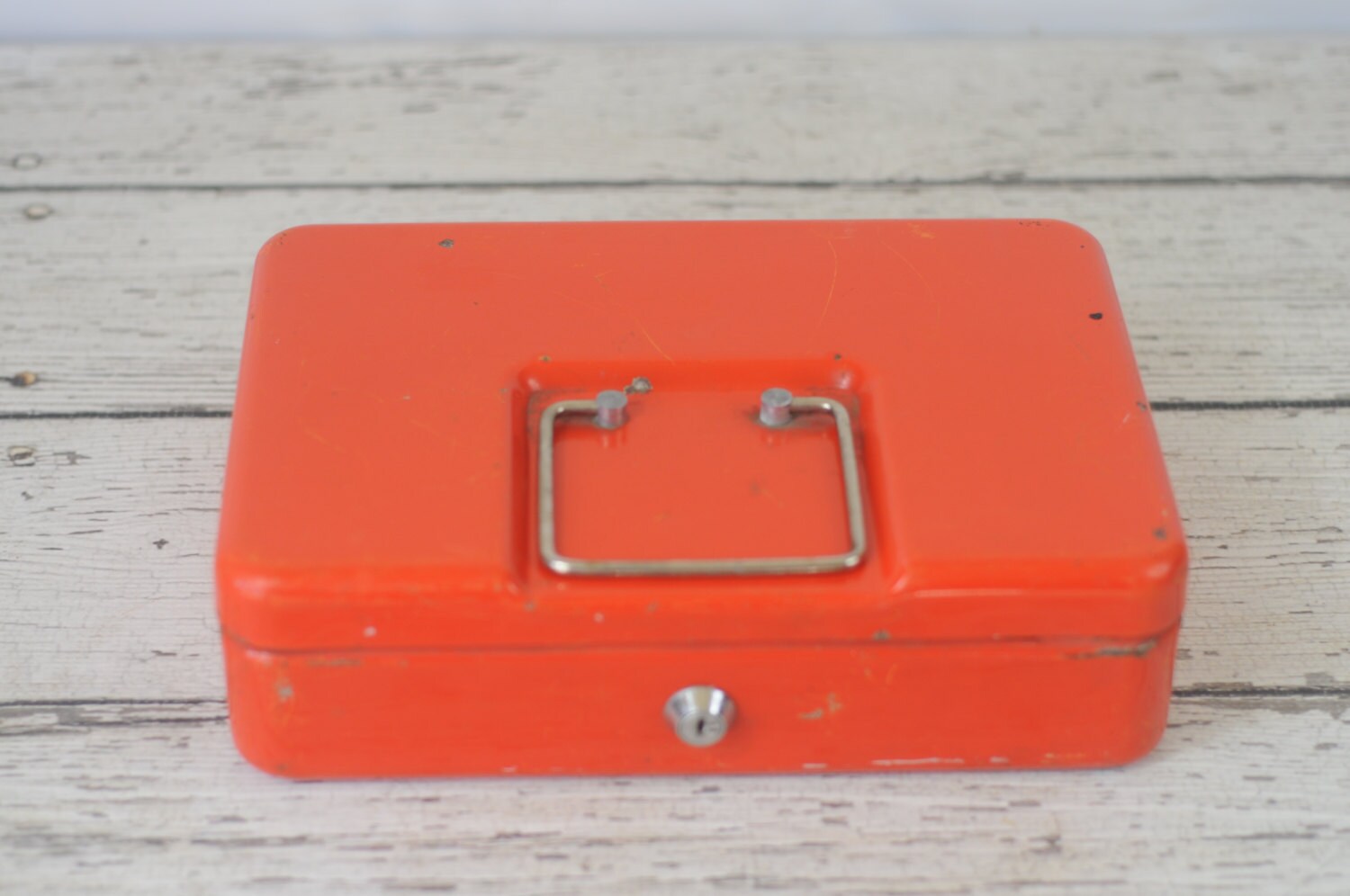 Vintage Steelmaster Holland Metal Strongbox Cash Box Utility Box w/o Key Haute Juice