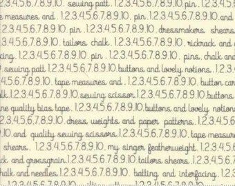 Chestnut Street Floral Sewing Text MIlk Chalkboard by Fig Tree Quilts - Moda - 1 Yard
