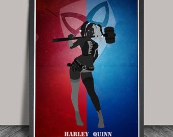 Harley Quinn print, Minimalist , Movie Poster, Art Print,Wall Art Illustrations, Wall art, Artwork, DC comics poster, Gift,Christmas Gift