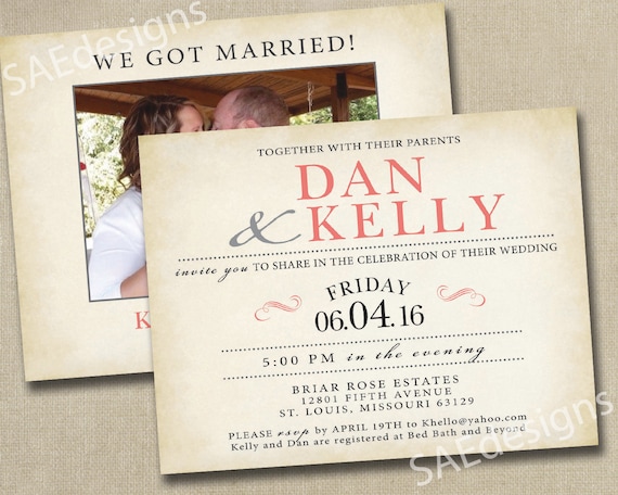 Post Elopement Reception Invitations 2