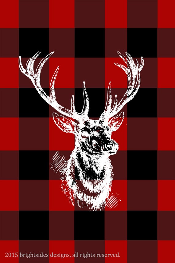 Buffalo Check Reindeer Print Red & Black Digital Download