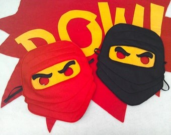 Lego inspired ninja mask/toy/dress up/costume for children, superhero, role play
