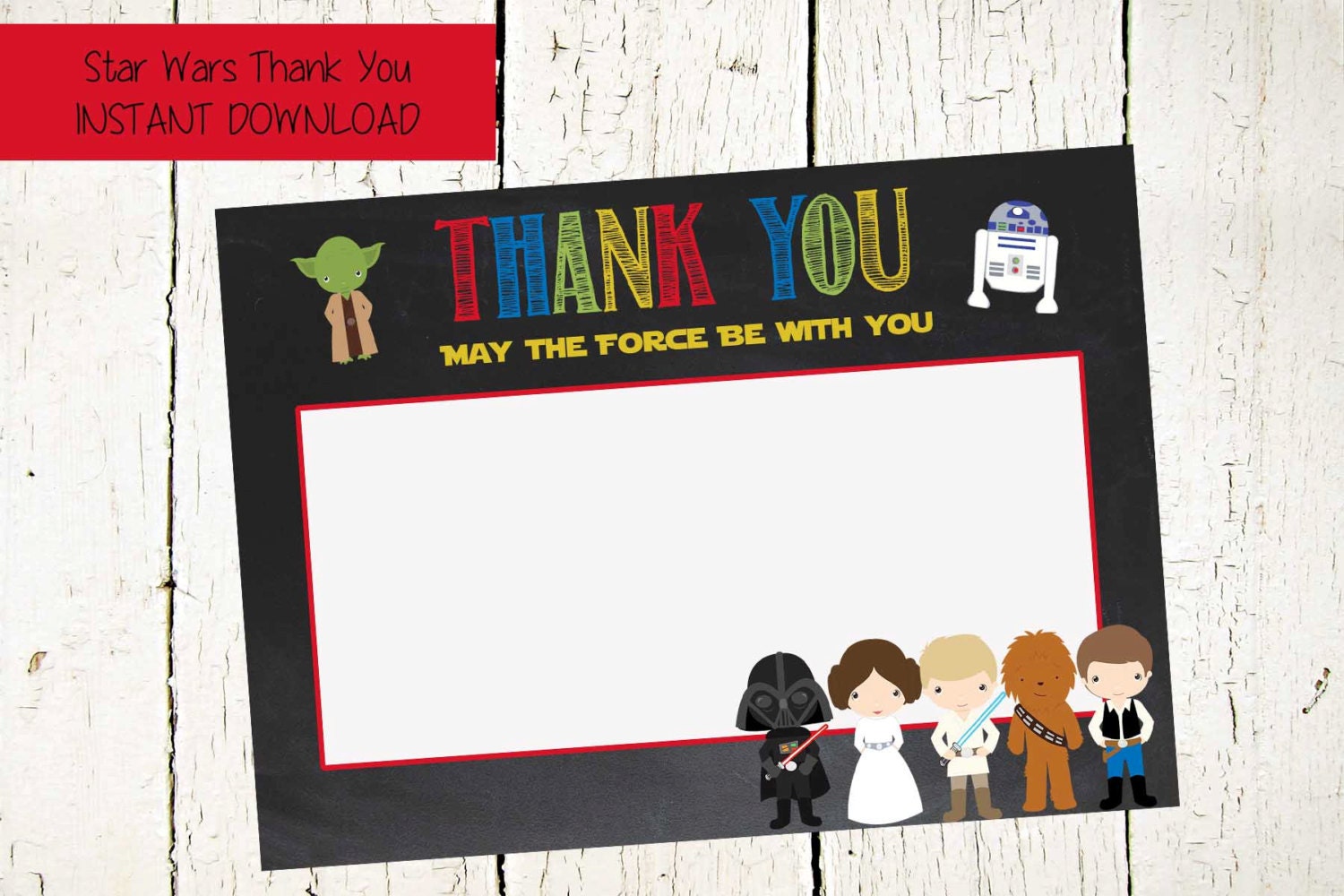 Star Wars Thank You CardINSTANT DOWNLOADStar Wars Party